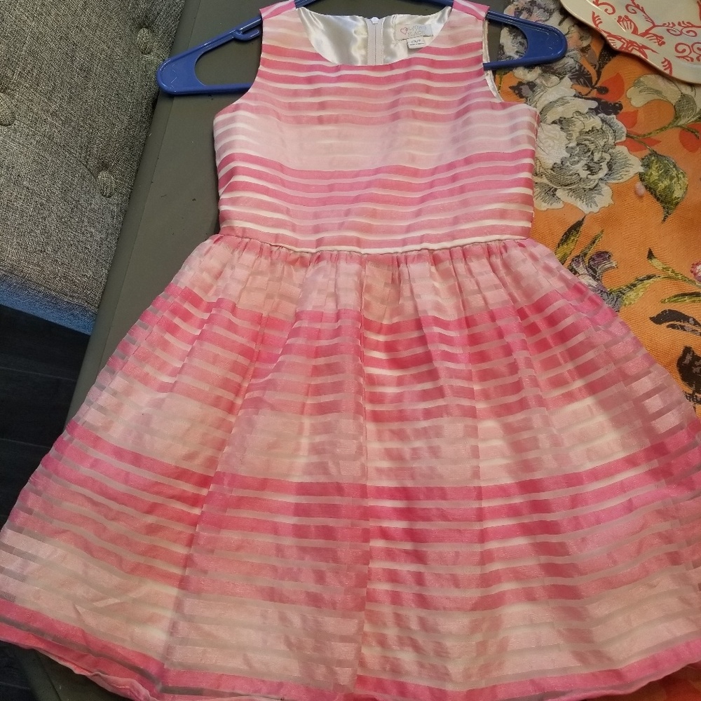 Adorable pink and white striped dress